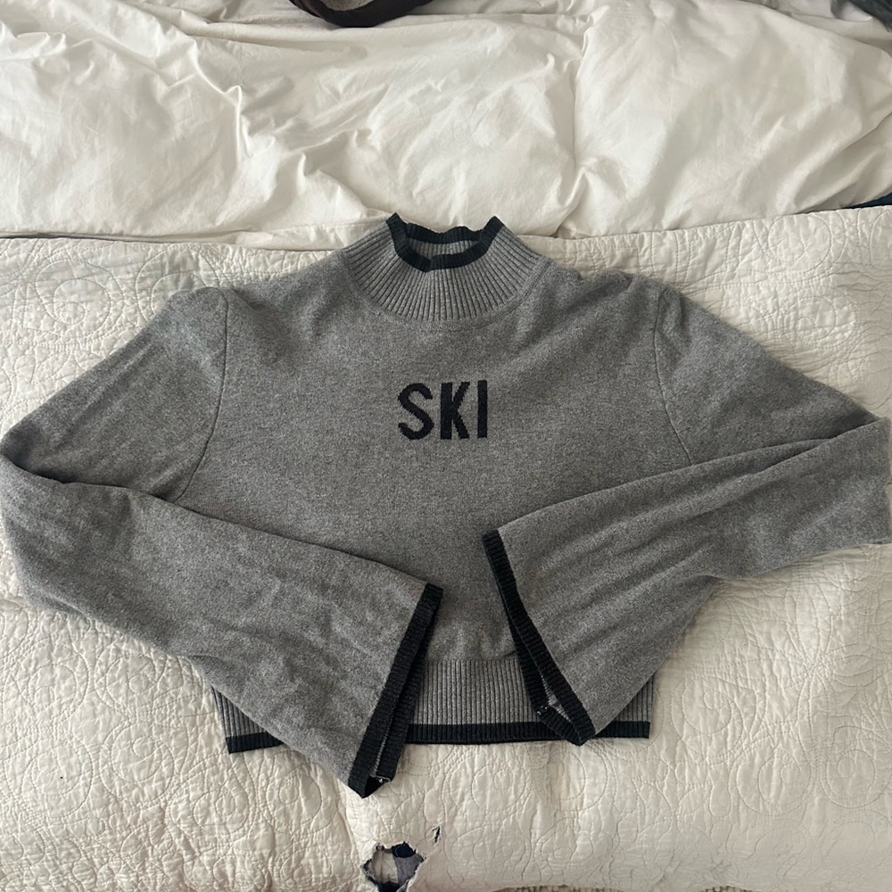 Year of Ours Gray SKI Turtleneck Sweater